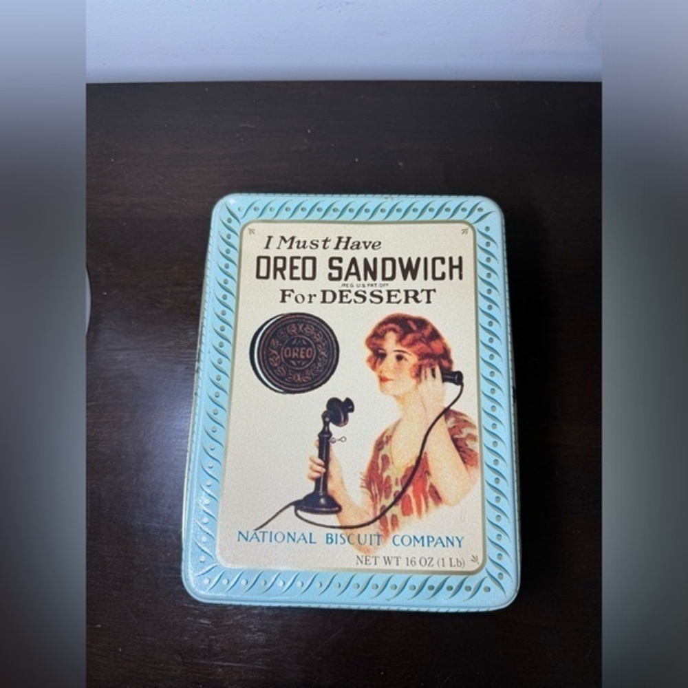 I Must Have Oreo Sandwich For Dessert Oreo Cookie Tin 1986 Replica‎ 1918 Vintage